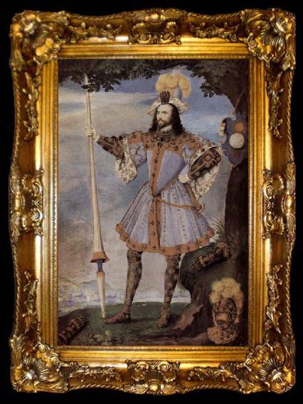 framed  Nicholas Hilliard Portrat des George Clifford, Earl of Cumberland, ta009-2